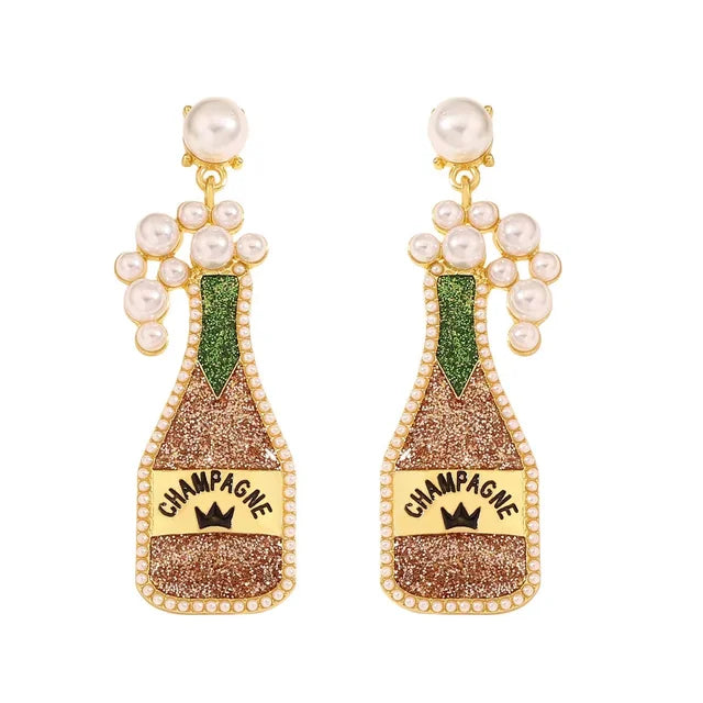 Luxury Carnival Cute Wine Bottle Earrings for Woman