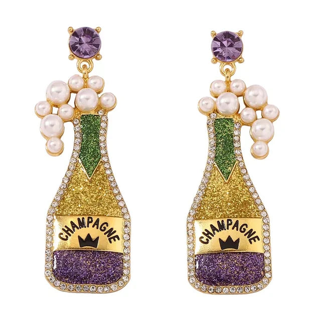 Luxury Carnival Cute Wine Bottle Earrings for Woman