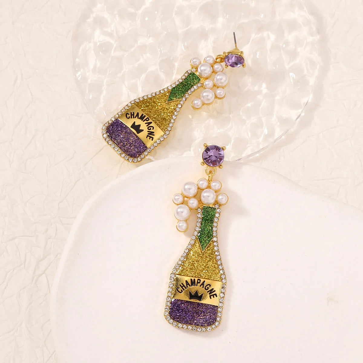 Luxury Carnival Cute Wine Bottle Earrings for Woman